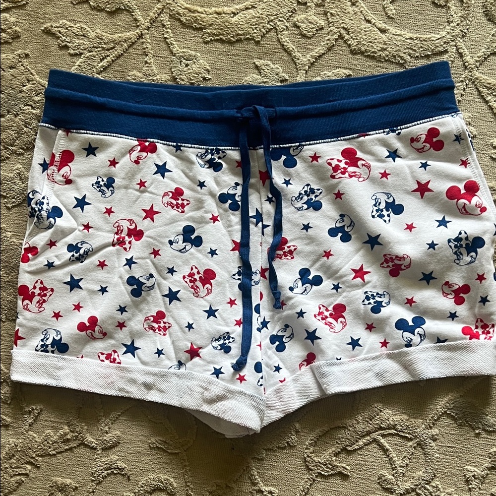 Disney Women's Mickey Mouse Star Print Shorts - Navy and Red